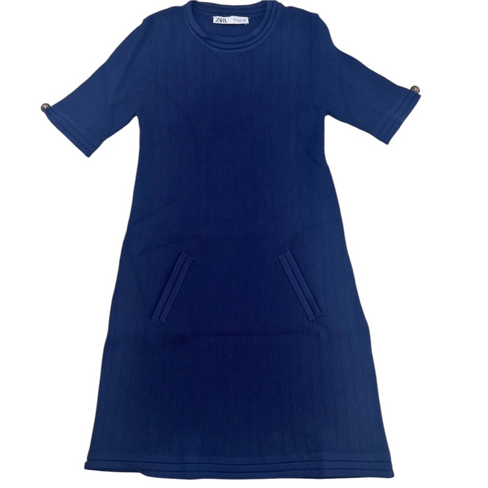 Zara Knit Women‎ Mini Dress  Blue Size Medium No Pockets